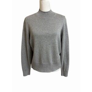 NWT Old Navy Women's M Sweater 100% Cotton Long Sleeves Mock Neck Gray NEW